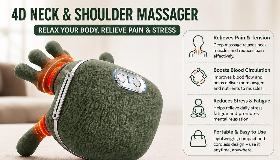 🌿 Smart Neck Massager | Pain Relief & Relaxation 💆