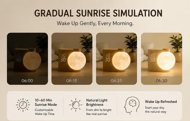 🌅 Sunrise Wake-Up Light Alarm Clock 🌞💡